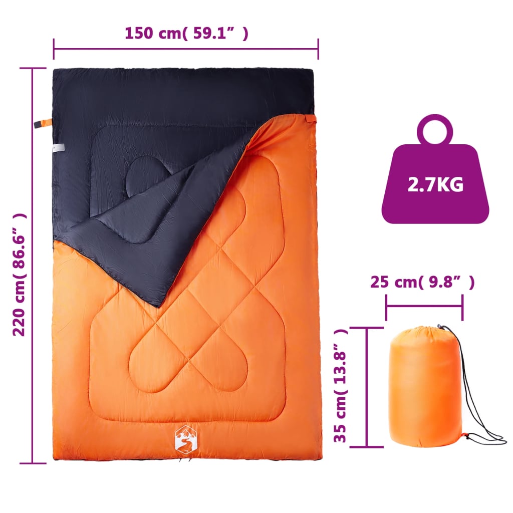 Sac de couchage 1/2 personnes adultes imperméable 4 saisons – Image 20