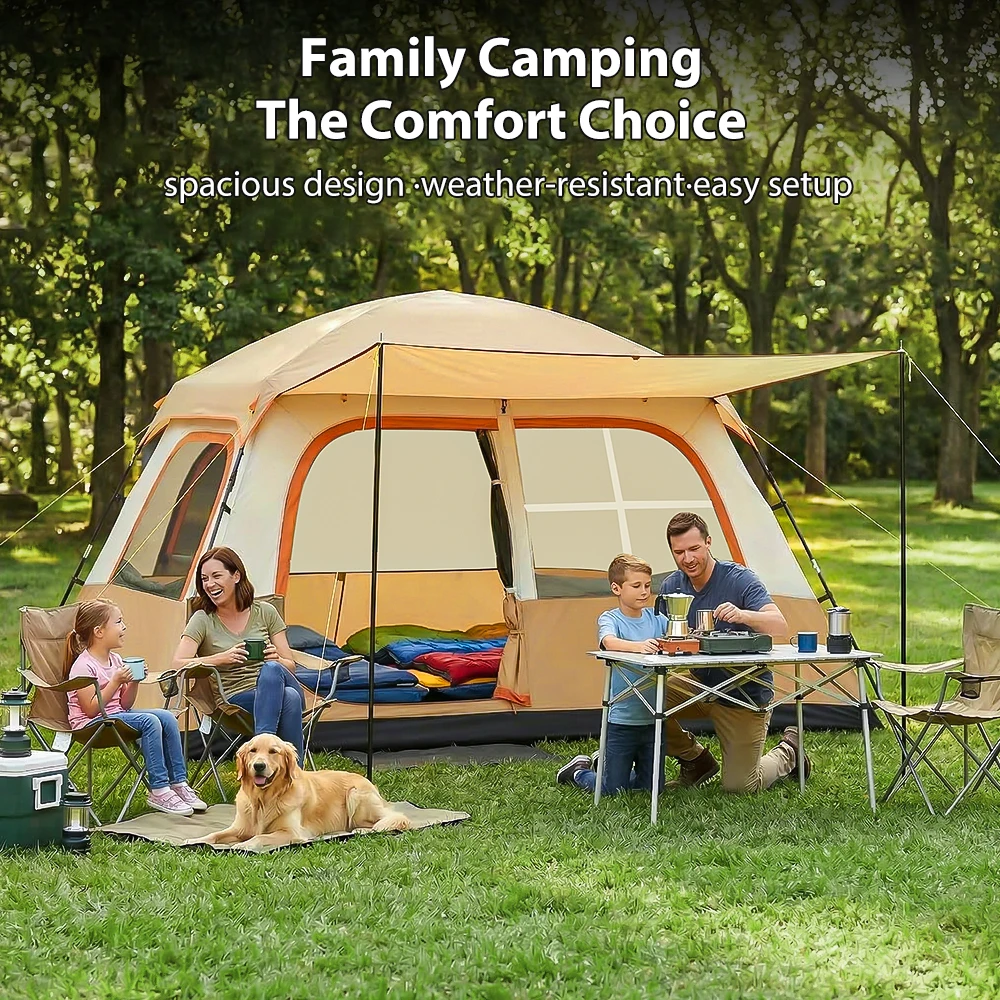 Tente de camping 4/6 personnes, 2 chambres – Image 12