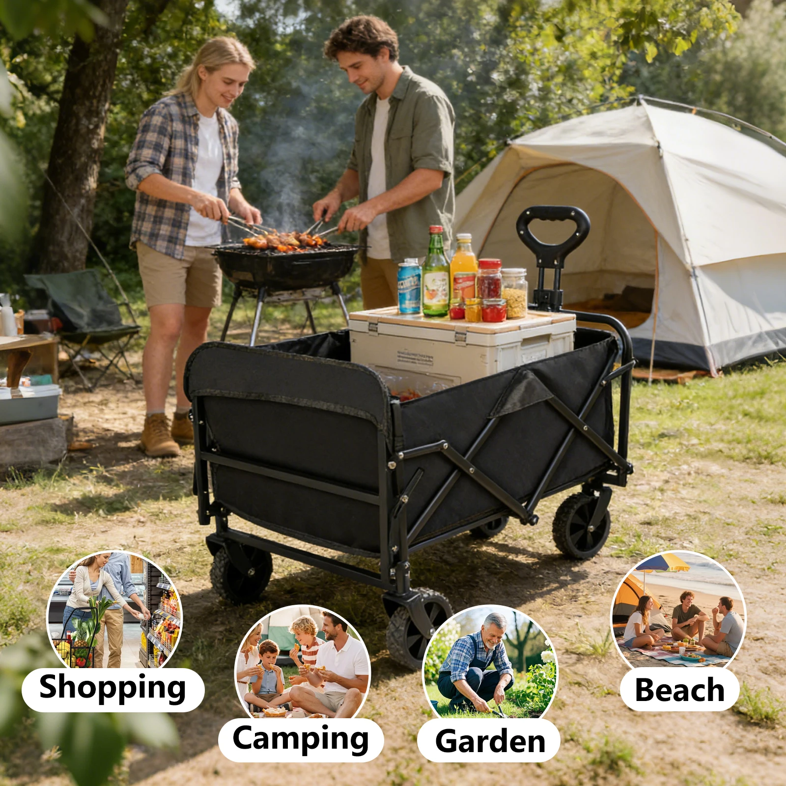 Chariot de camping 12,7-17,8cm Pliable et portable – Image 19