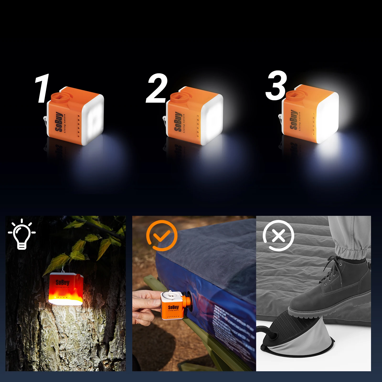 tente Camping, bivouac 1 personne (4 en 1 tentes Igloo) pompe à air électrique – Image 4