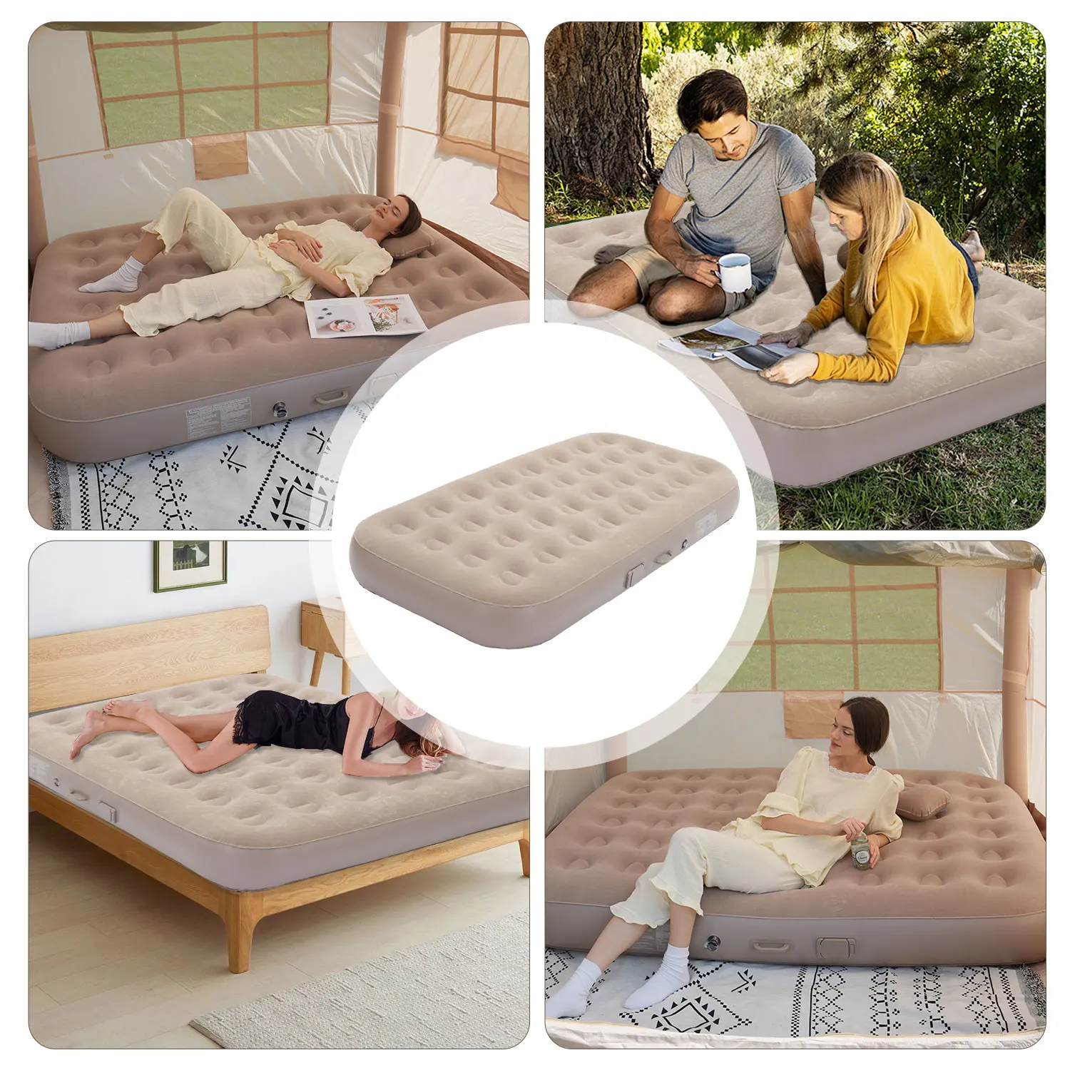 Matelas de camping auto-gonflant multi usage avec coussin fourni – Image 13
