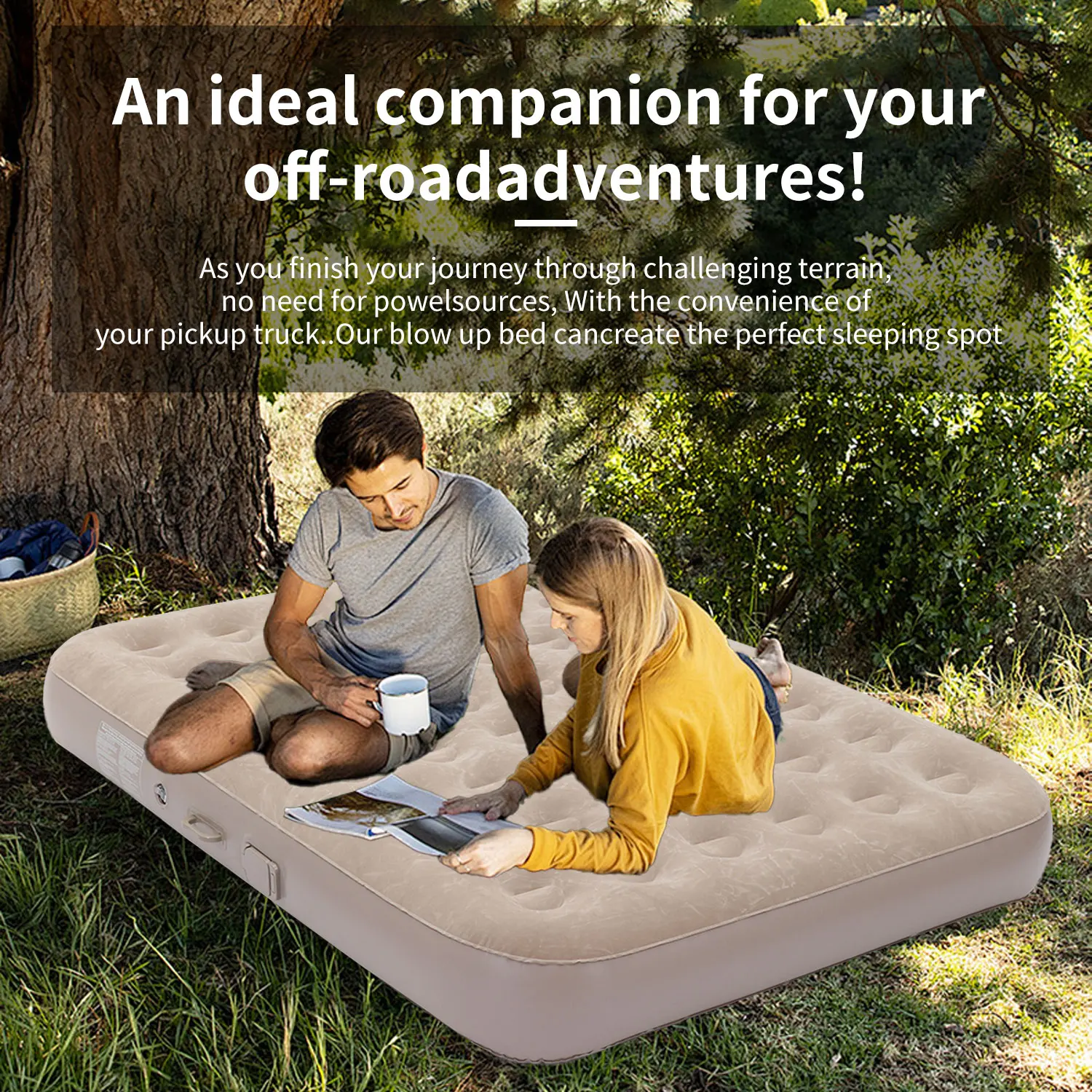 Matelas de camping auto-gonflant multi usage avec coussin fourni – Image 12