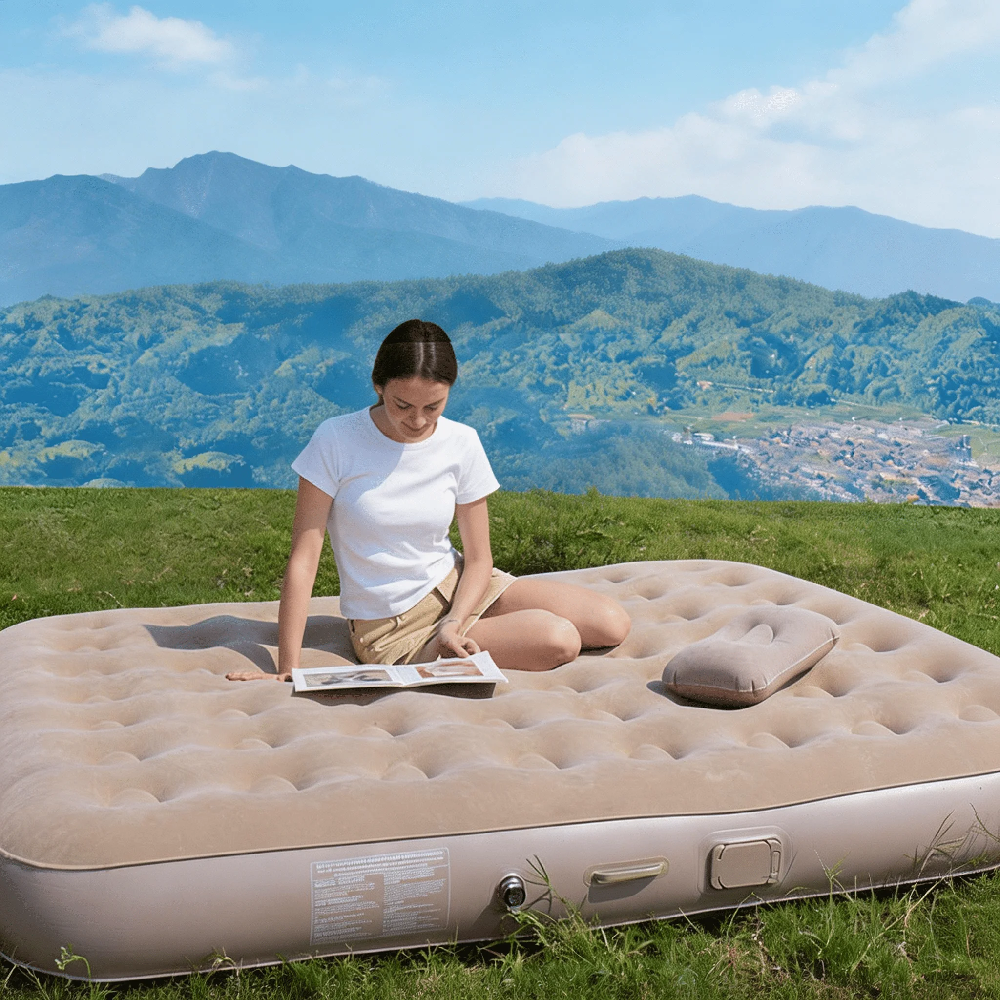 Matelas de camping auto-gonflant multi usage avec coussin fourni – Image 6