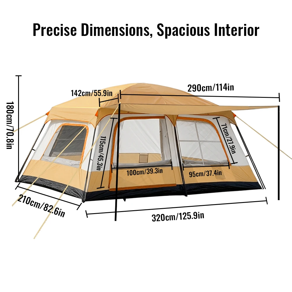 Tente de camping 4/6 personnes, 2 chambres – Image 15
