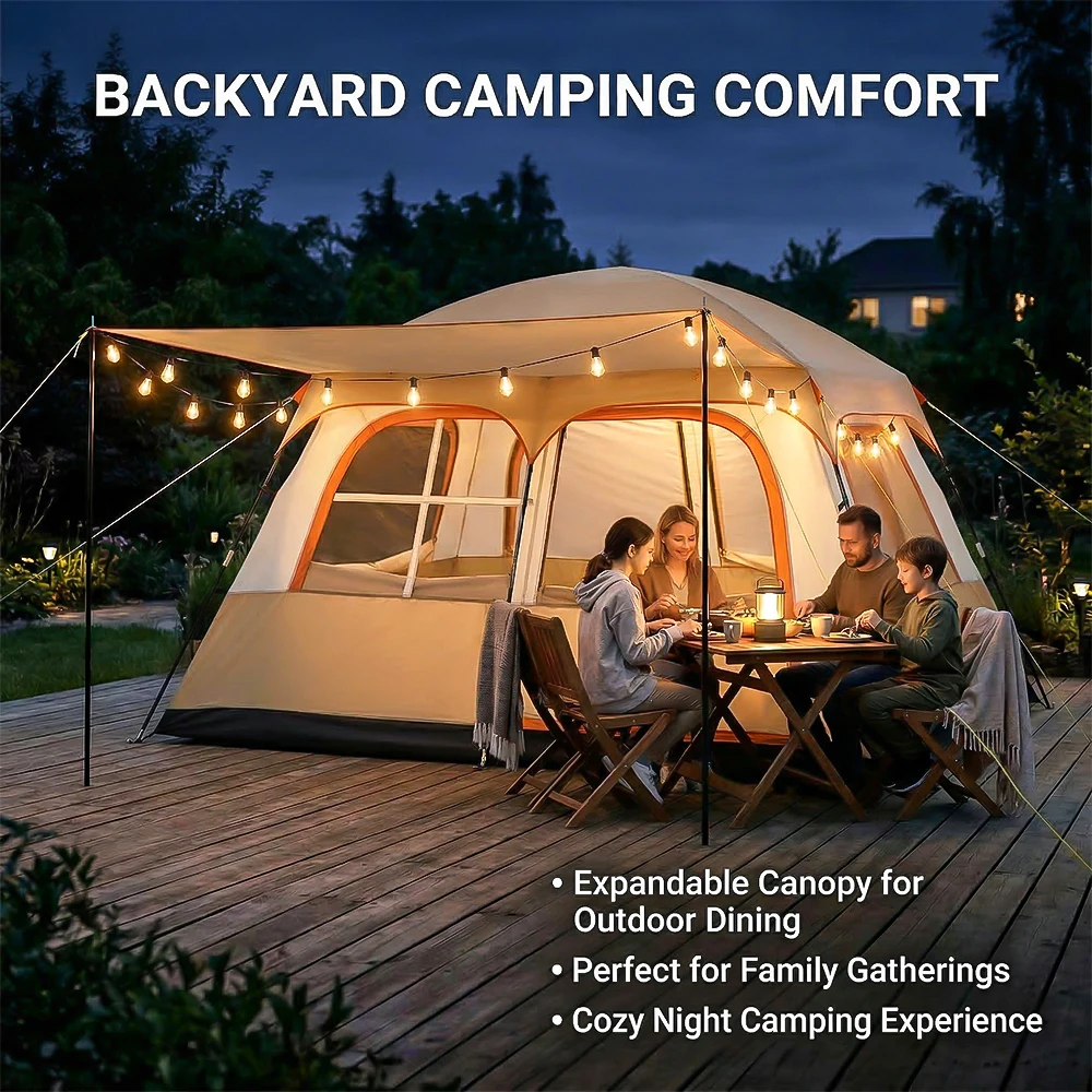 Tente de camping 4/6 personnes, 2 chambres – Image 11