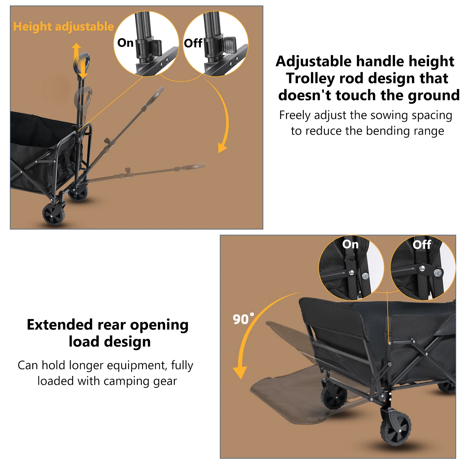 Chariot de camping 12,7-17,8cm Pliable et portable – Image 22