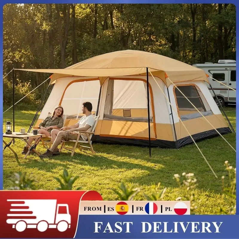 Tente de camping 4/6 personnes, 2 chambres