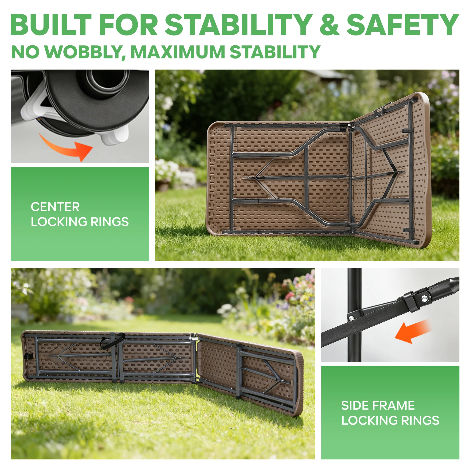 Set Table Pliante 180cm + 2 Bancs – Image 4