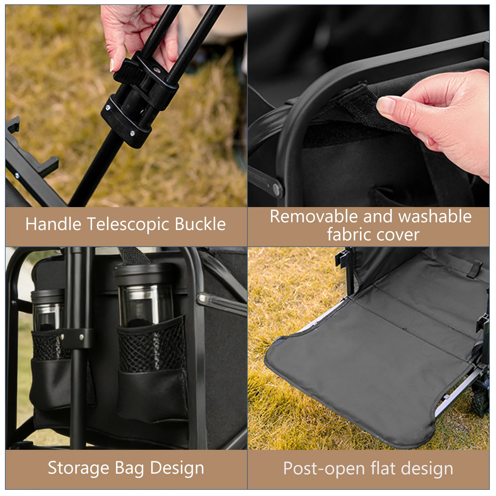 Chariot de camping 12,7-17,8cm Pliable et portable – Image 24