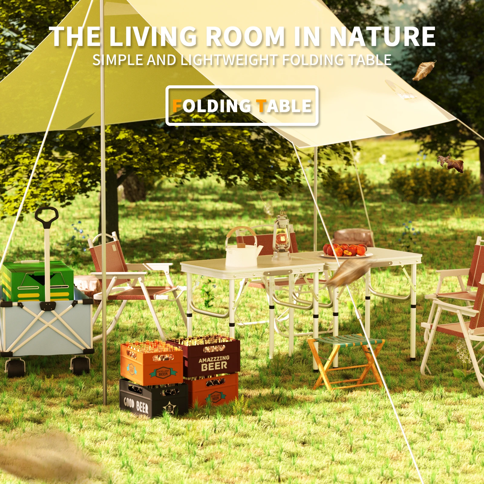 Table de pique-nique pliante en plein air – Image 3