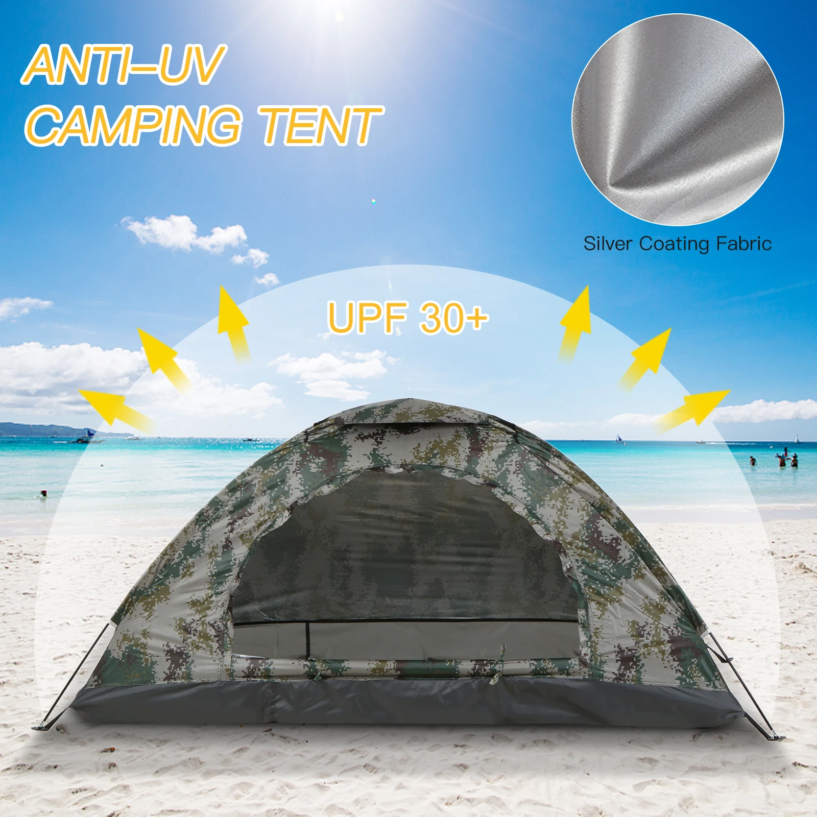 tente Camping version1 ou 1/2 places ultralégère Tomshoo – – Image 7