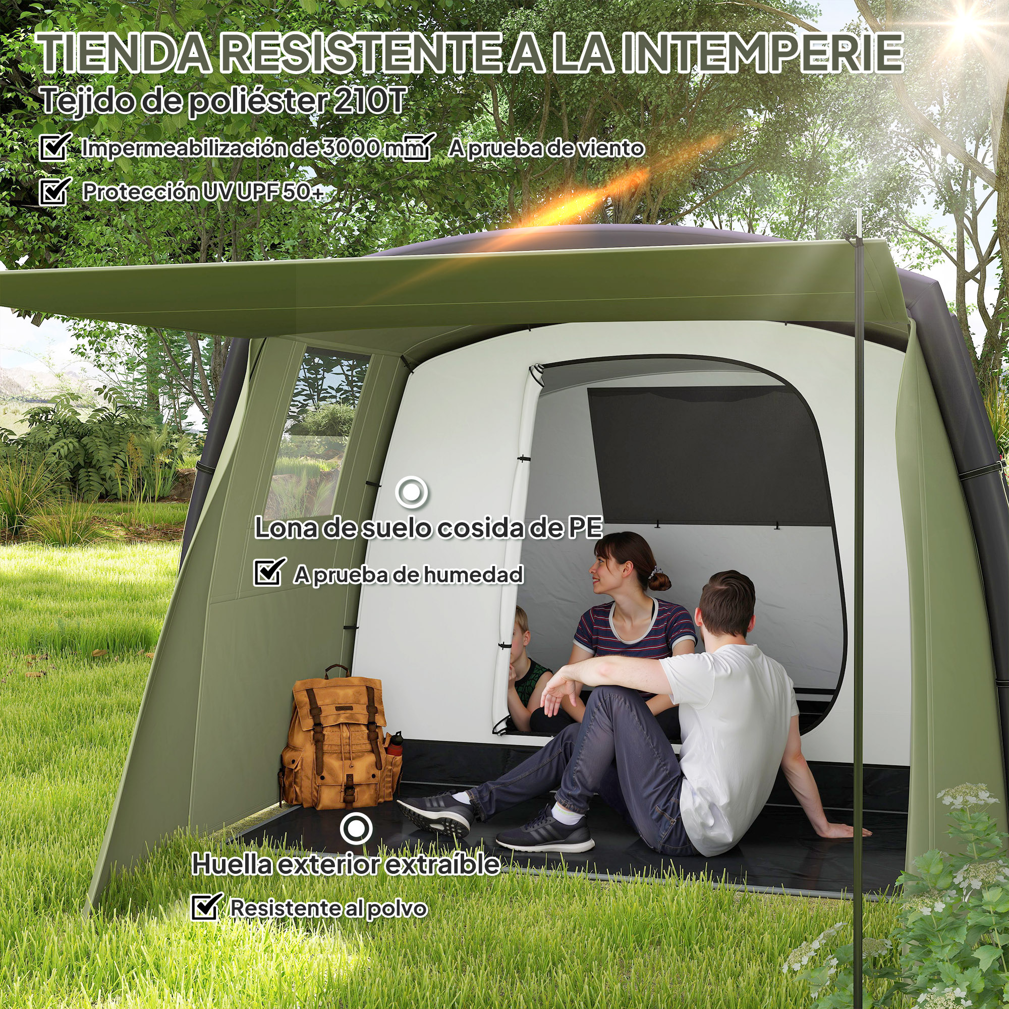 Tente tunnel gonflable 3/4 personnes Outsunny – Image 12