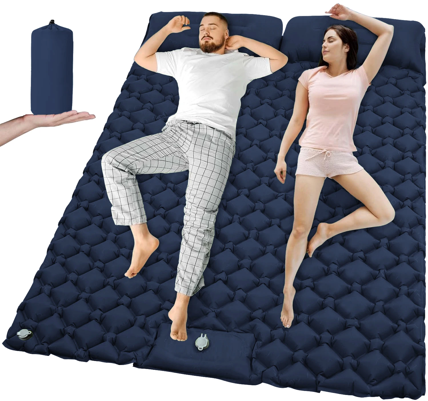 Matelas autogonflant ultraléger double extra large camping – Image 8