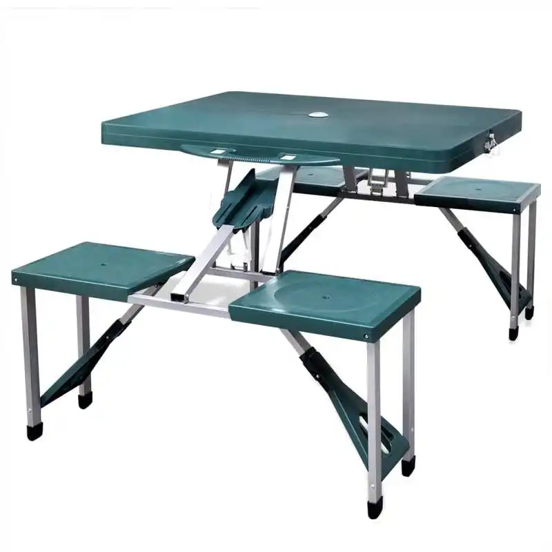 Camping Folding Table Set with 4 Stools Aluminum Folding Camping Table Portable Outdoor Picnic Desk
