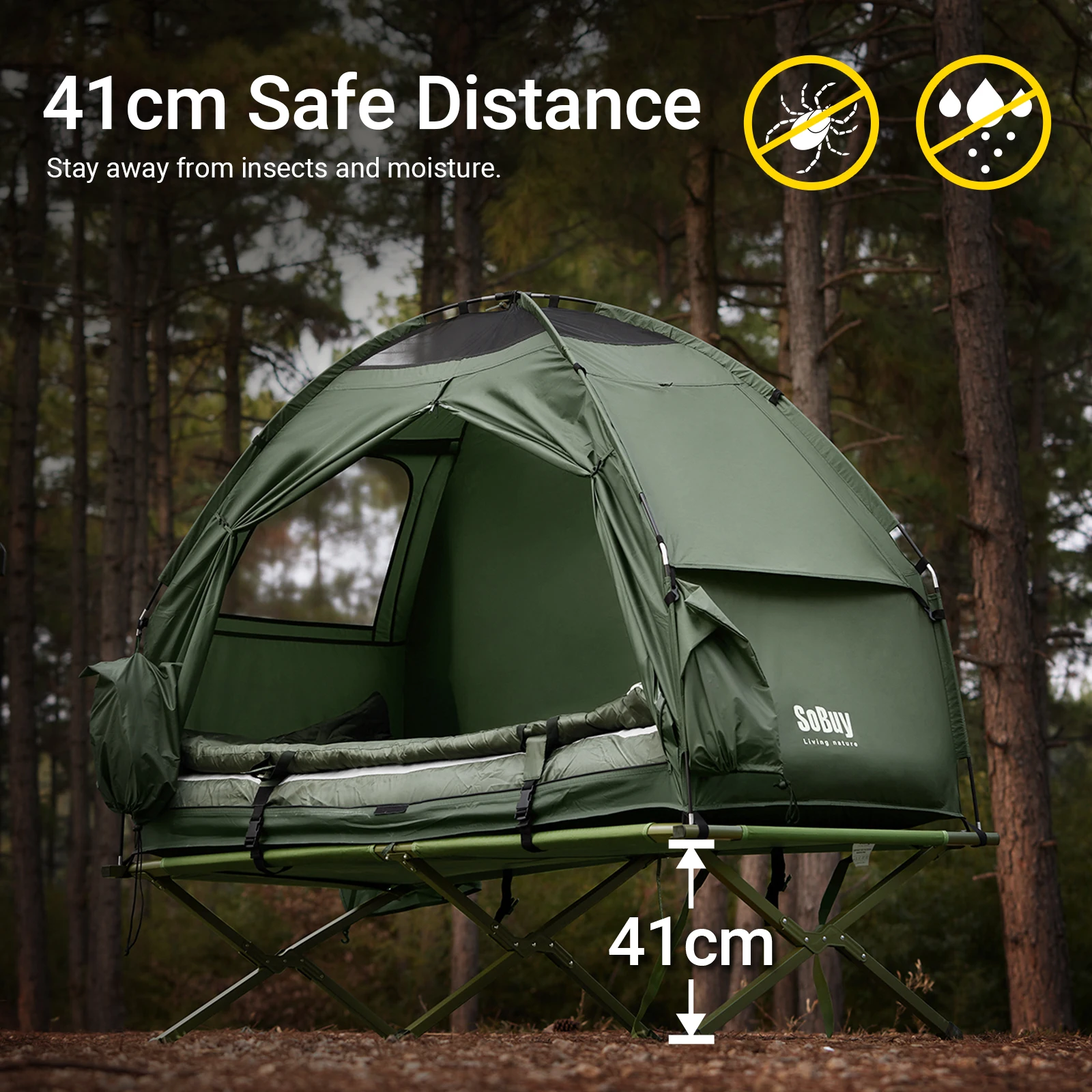 tente Camping, bivouac 1 personne (4 en 1 tentes Igloo) pompe à air électrique – Image 13