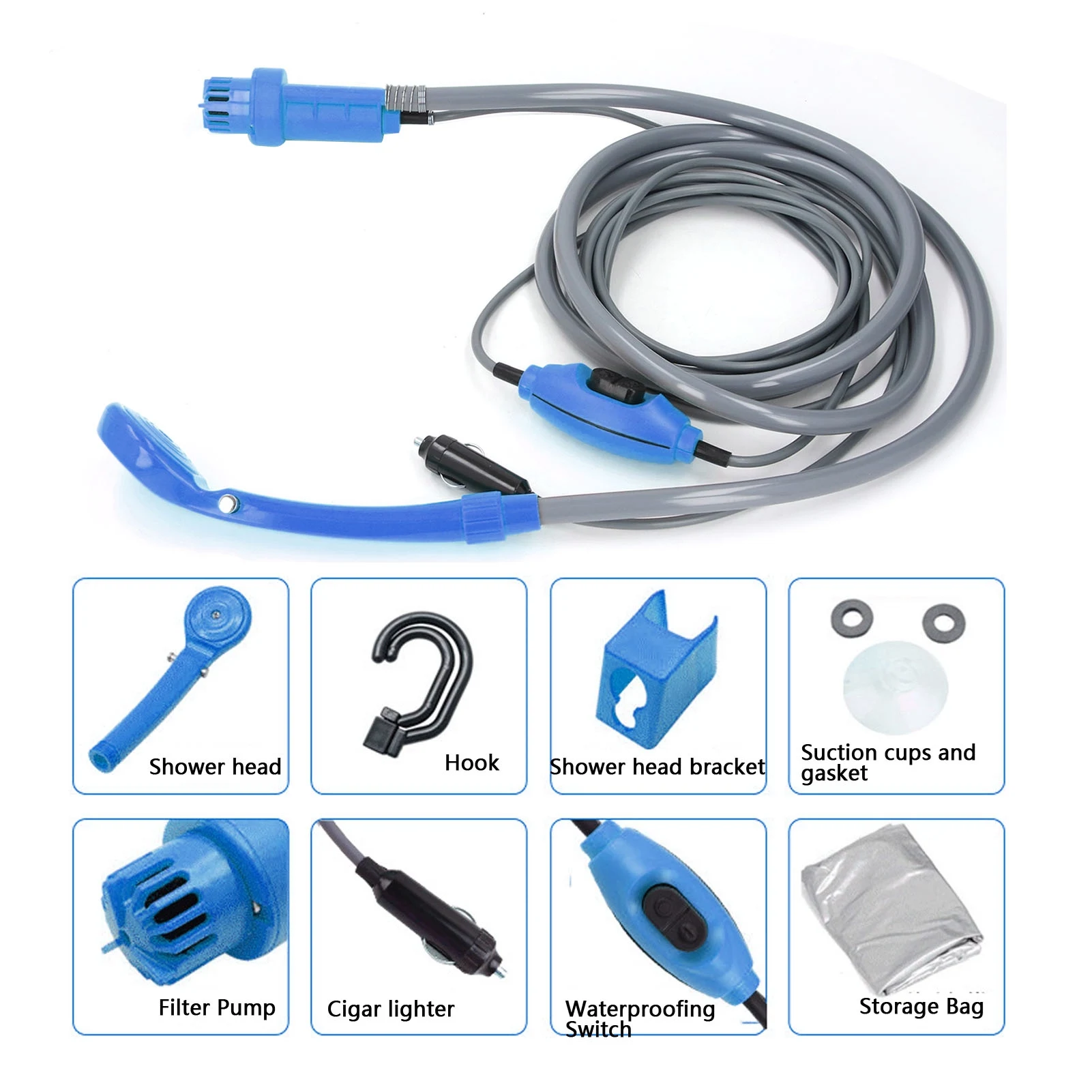 Kit de douche électrique Camping plein air, randonnée prise de voiture – Image 5
