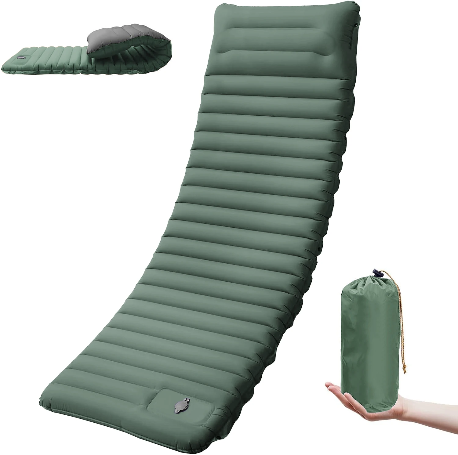 Matelas de camping auto-gonflant épais de 10 cm et compact – Image 8