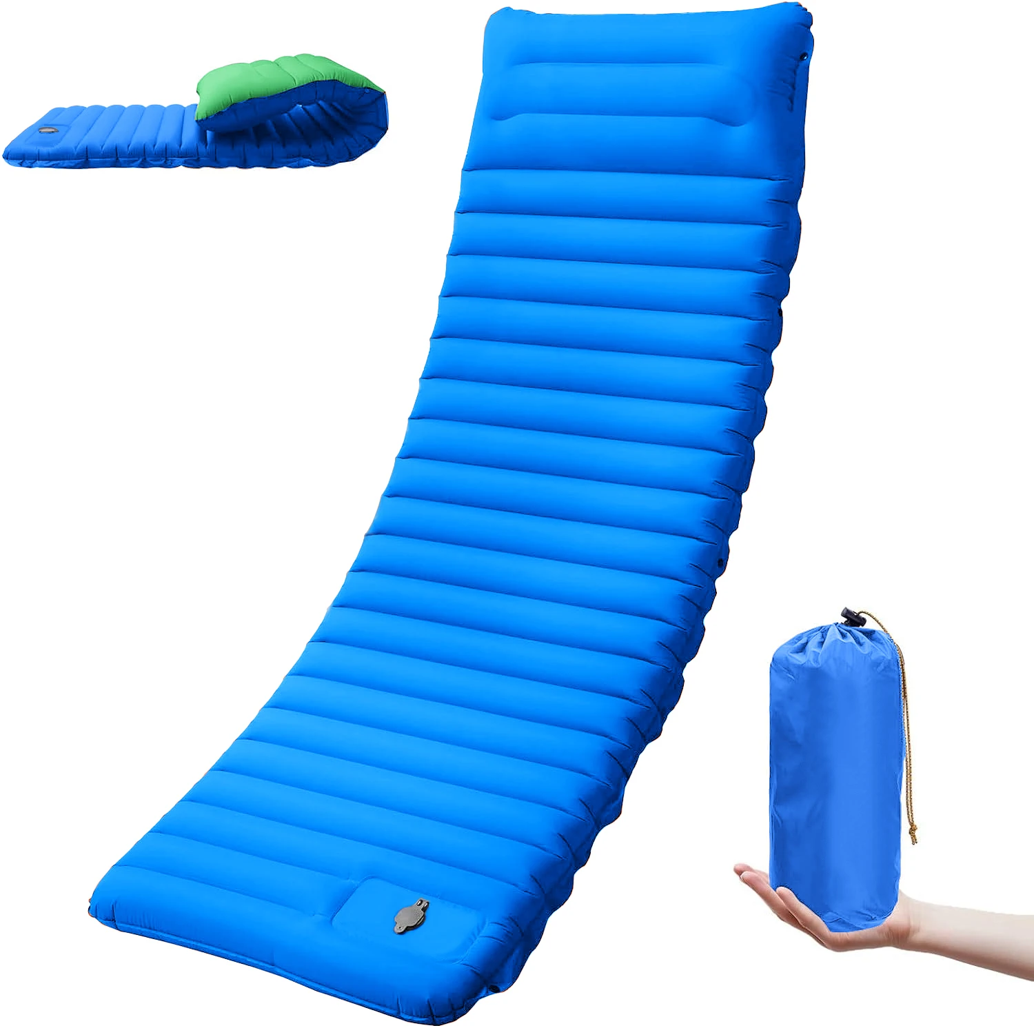 Matelas de camping auto-gonflant épais de 10 cm et compact – Image 11