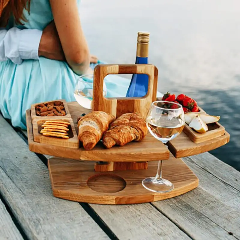 Table pliante portable en bois pour l'extérieur – Image 2