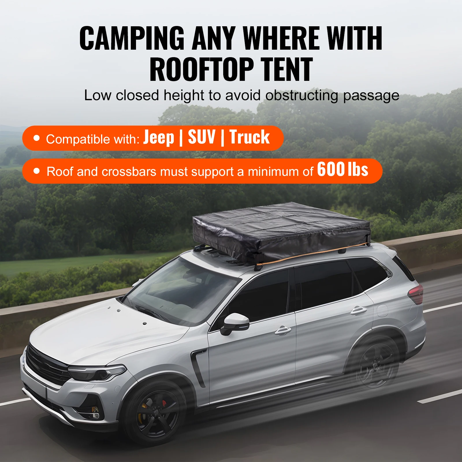 Tente de toit rigide 1/2 personnes (échelle Matelas Sac pour Jeep SUV Van Pickup) – Image 6