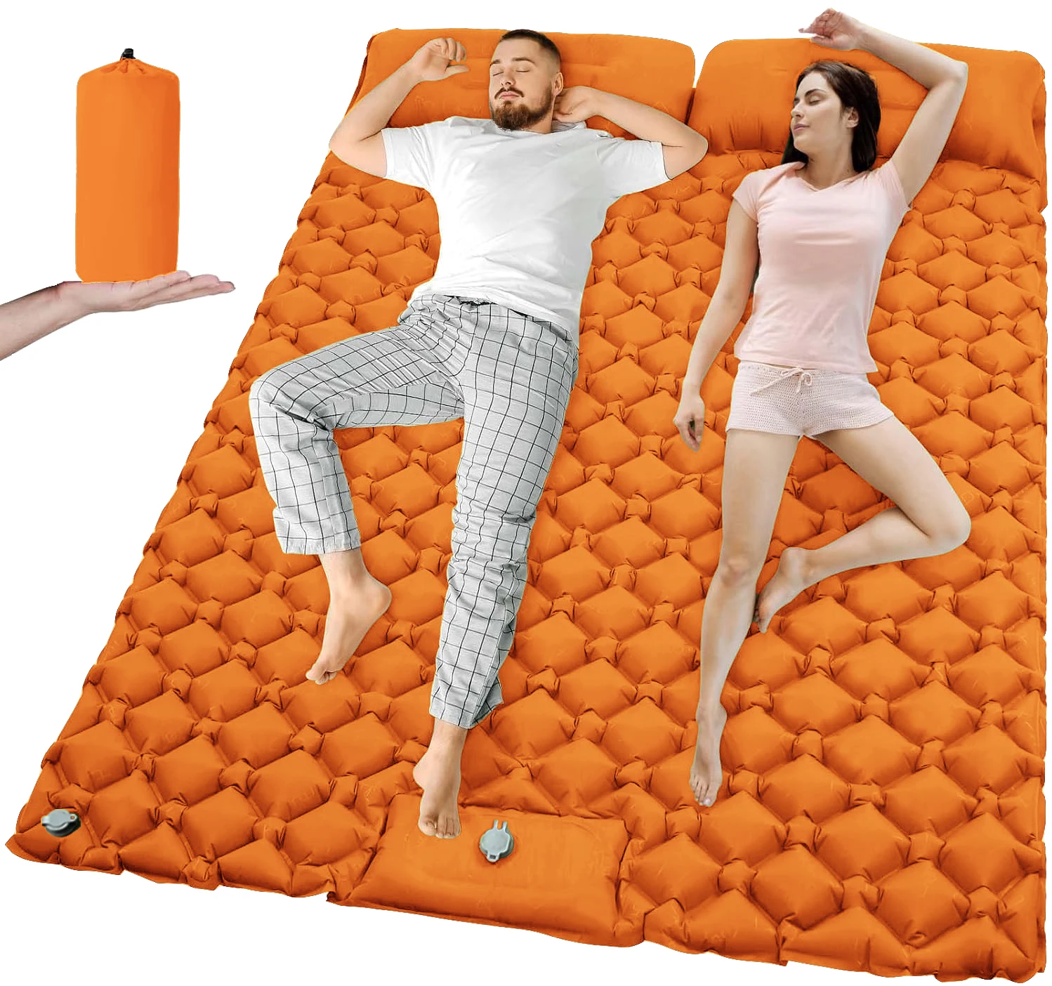 Matelas autogonflant ultraléger double extra large camping – Image 7