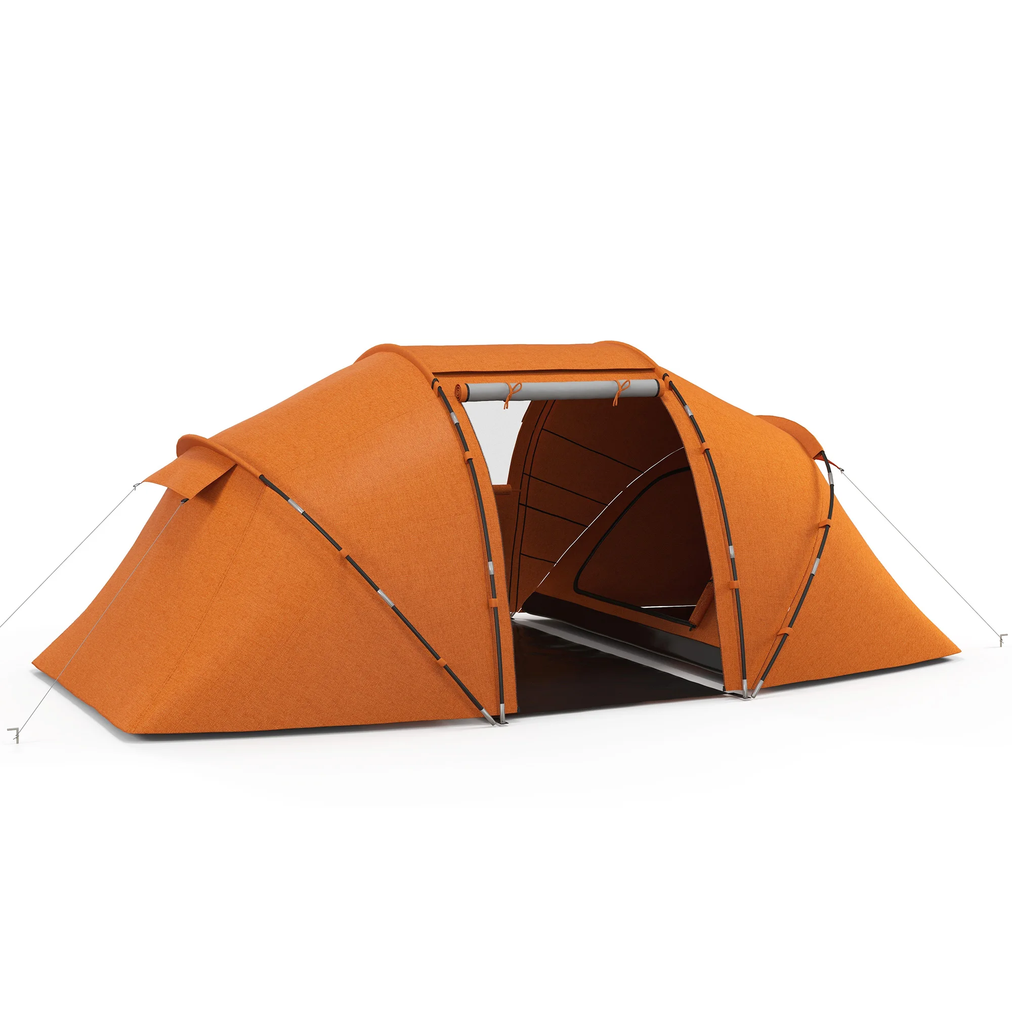 Tente tunnel étanche 2/4 personnes, 430l x 240L x 170Hcm Orange – Image 7