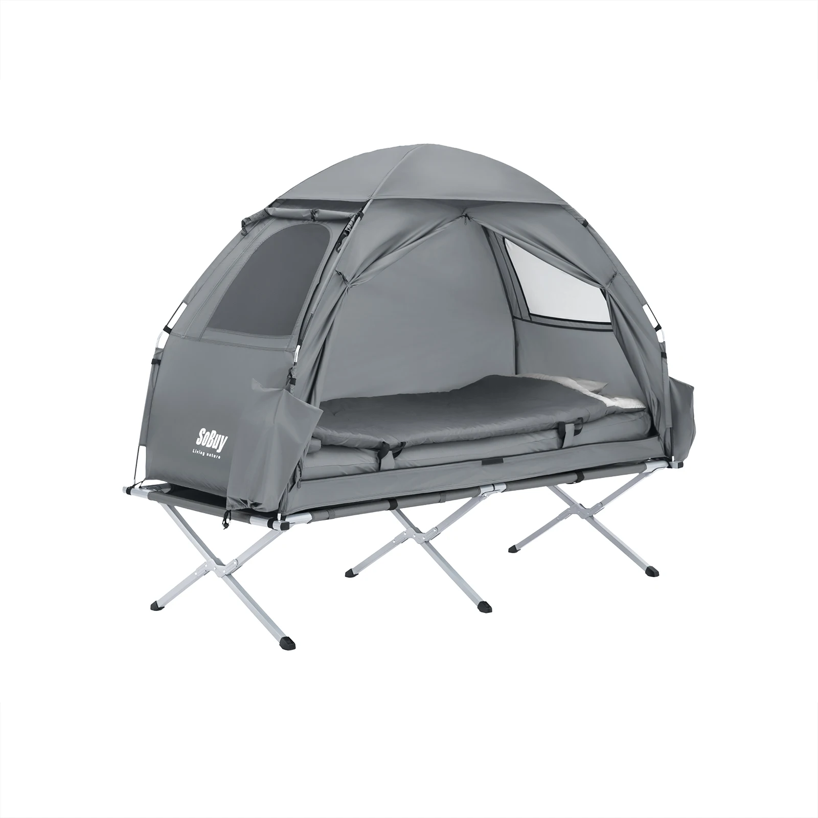 tente Camping, bivouac 1 personne (4 en 1 tentes Igloo) pompe à air électrique – Image 8