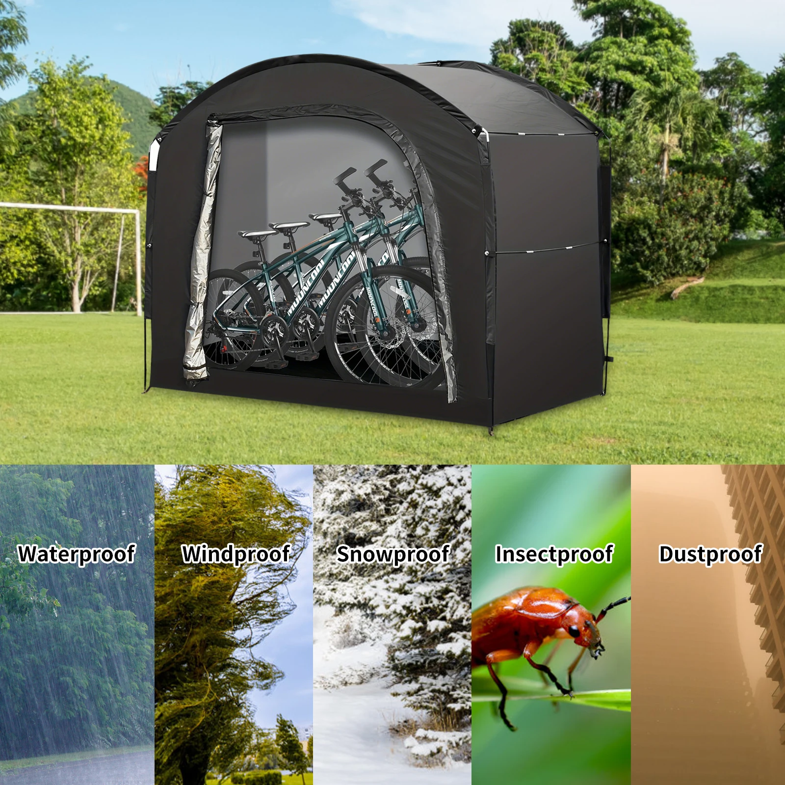 Tente portable pour 4 vélos ou motos 220 x 150 x 185 cm – Image 3