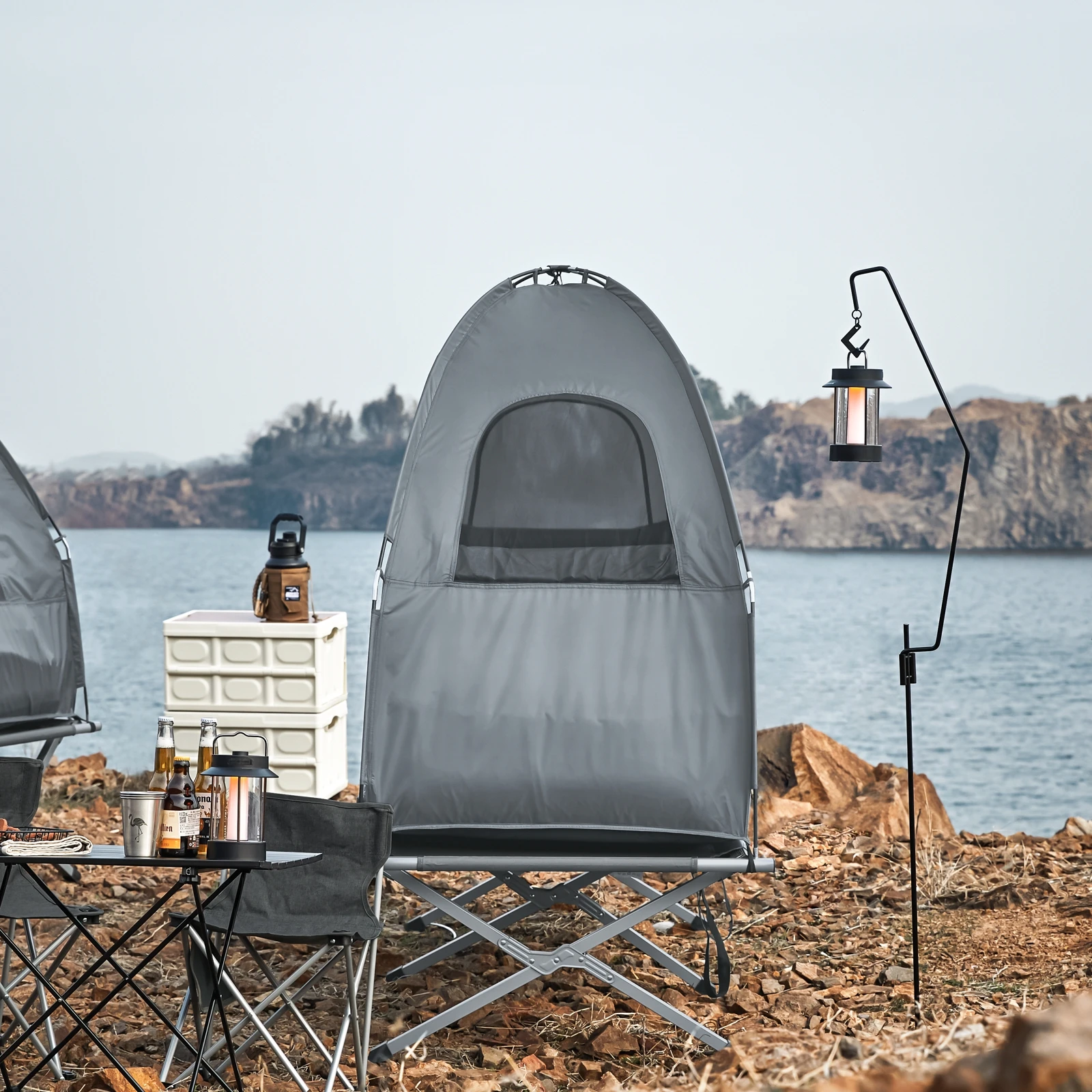 tente Camping, bivouac 1 personne (4 en 1 tentes Igloo) pompe à air électrique – Image 31