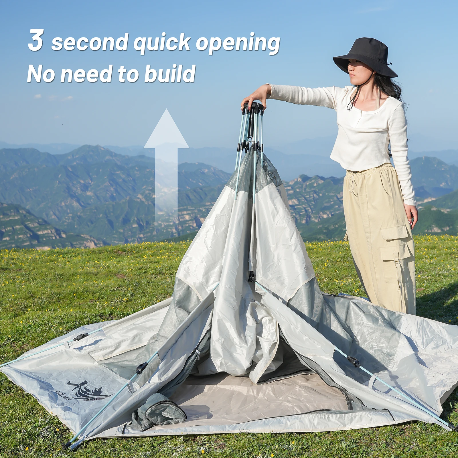 Tente Camping 1/2 et 3/4 personnes, tente Pop-Up montage facile – Image 9