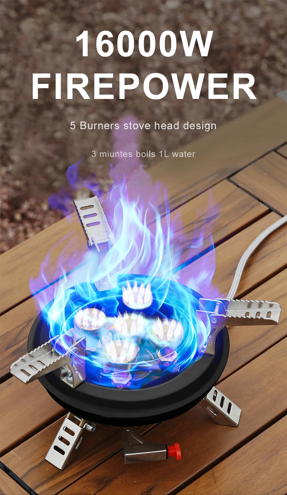 Cuisinière gaz Portable Camping haute pression extérieure – Image 9