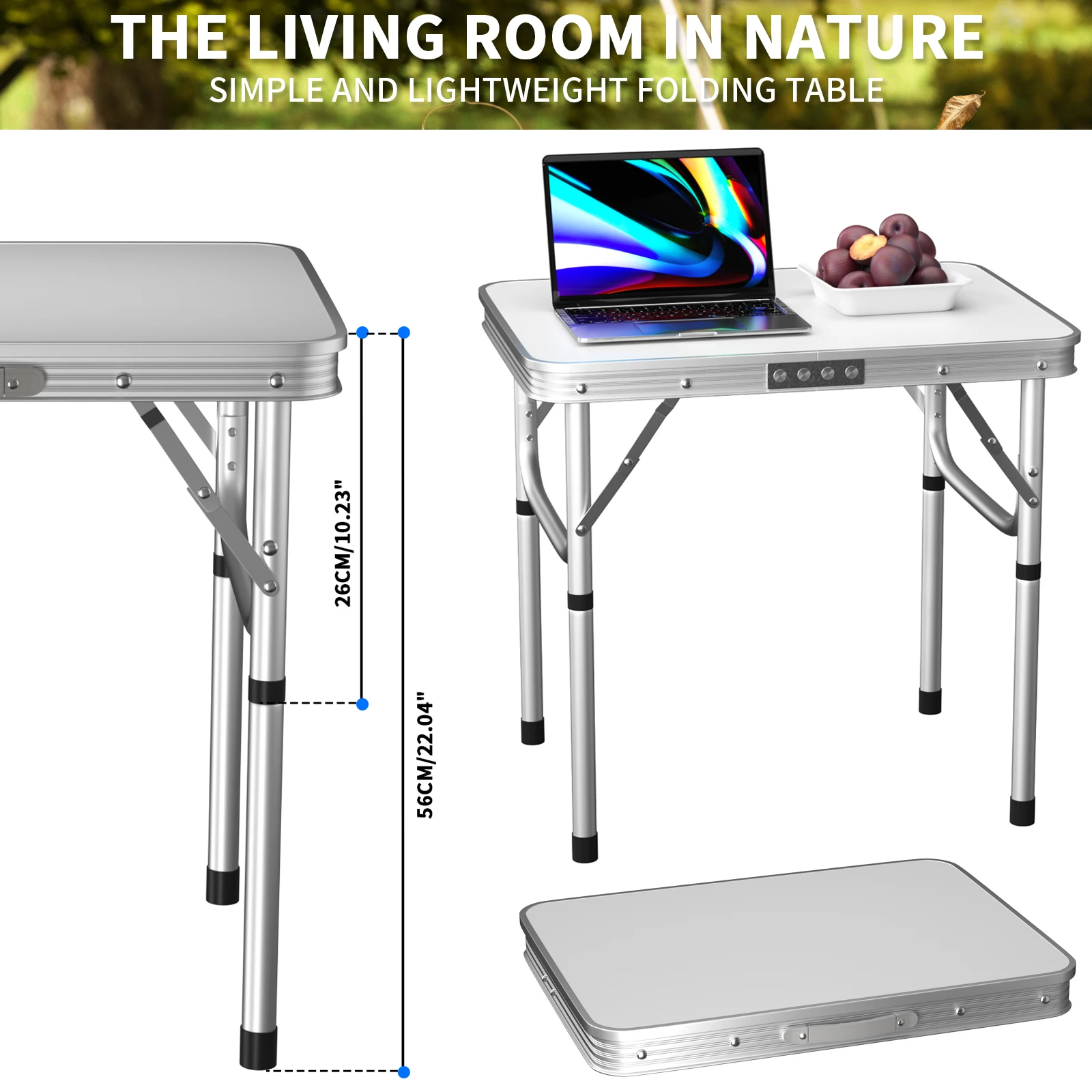 Table de camping pliable 60 x 45 cm
