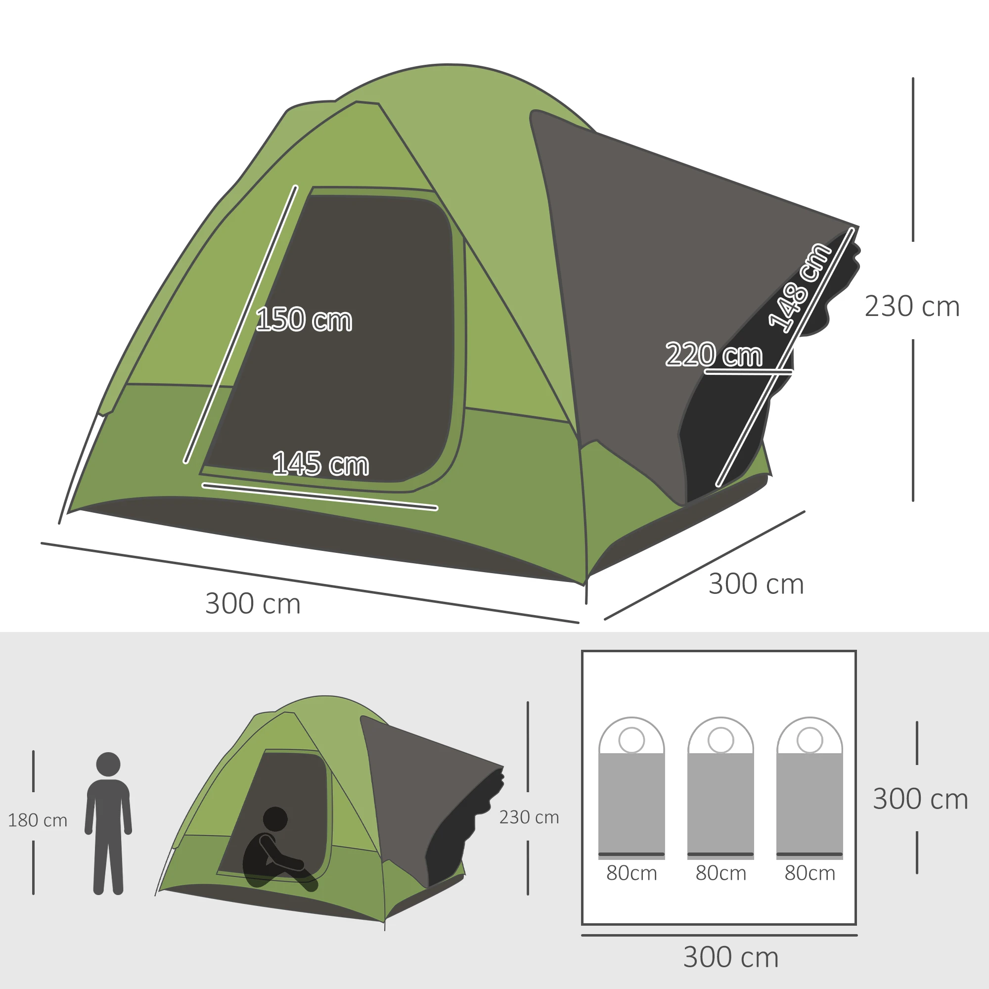 Tente camping et de coffre 4/5 personnes – Image 5