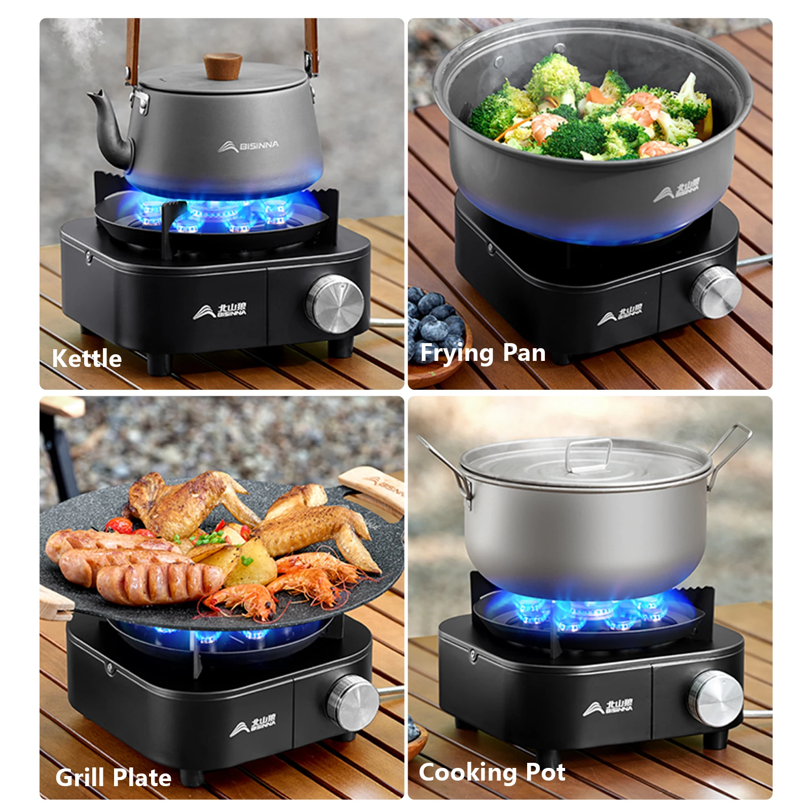 Cuisinière à gaz de Camping Portable 10000W haute puissance de feu brûleur de feu fort – Image 6