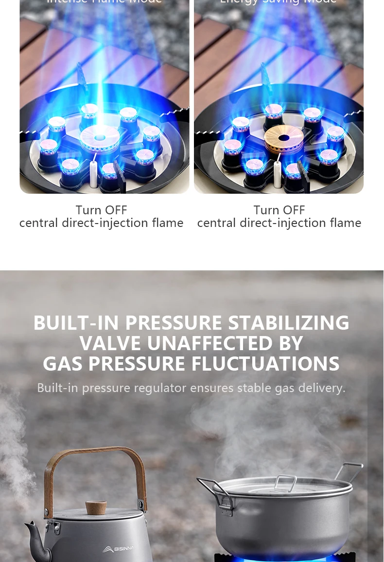 Cuisinière à gaz de Camping Portable 10000W haute puissance de feu brûleur de feu fort – Image 12