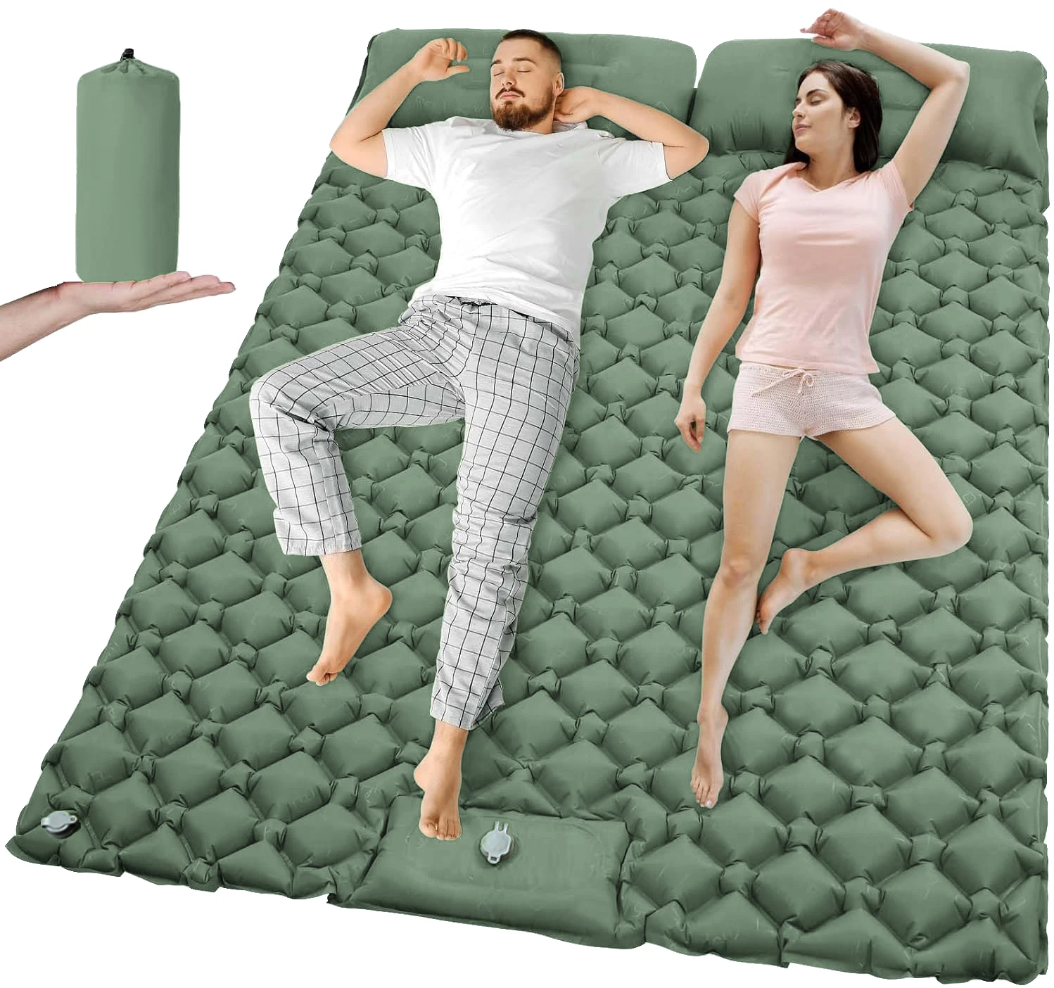 Matelas autogonflant ultraléger double extra large camping – Image 12
