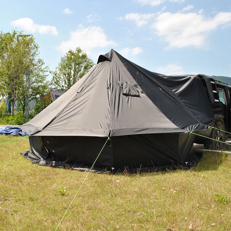 Tente coffre voiture camping avec cheminée pour poêle - 6/8 personnes – Image 9