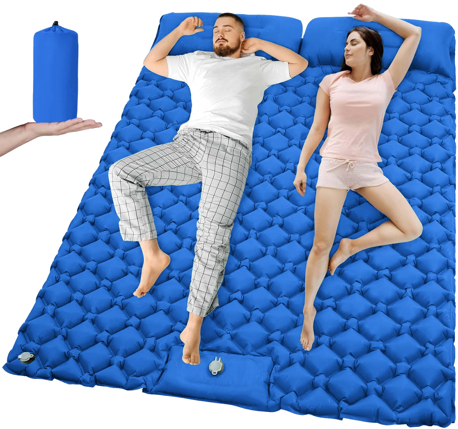 Matelas autogonflant ultraléger double extra large camping – Image 13