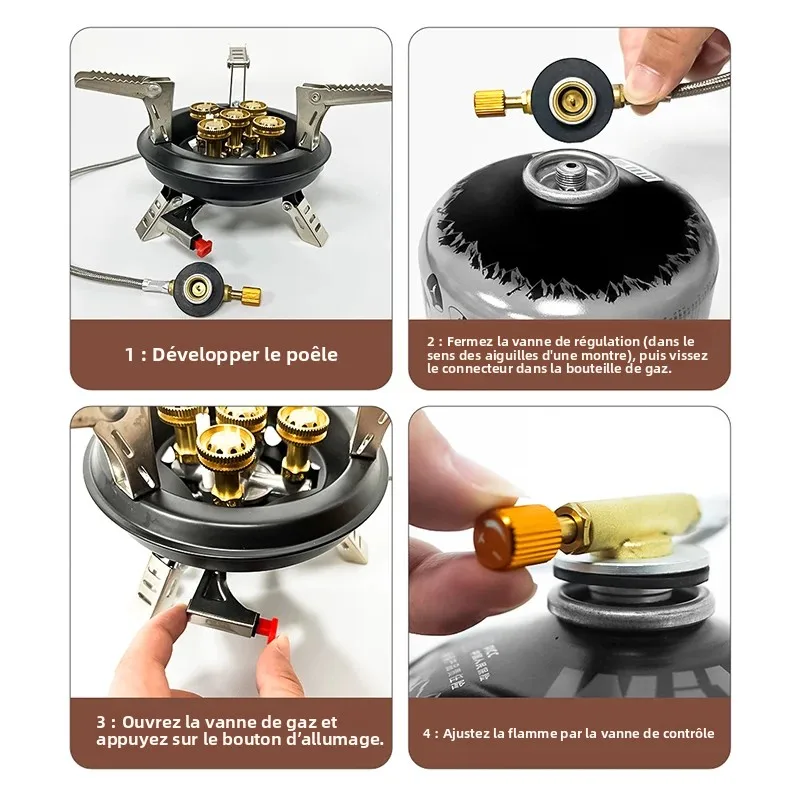 Cuisinière gaz Portable Camping haute pression extérieure – Image 4