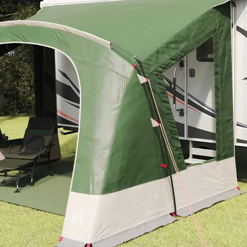 5-Person Caravan Tent with Green Roof 410 X 275 X 245 cm Suitable for Outdoor Use – Image 2