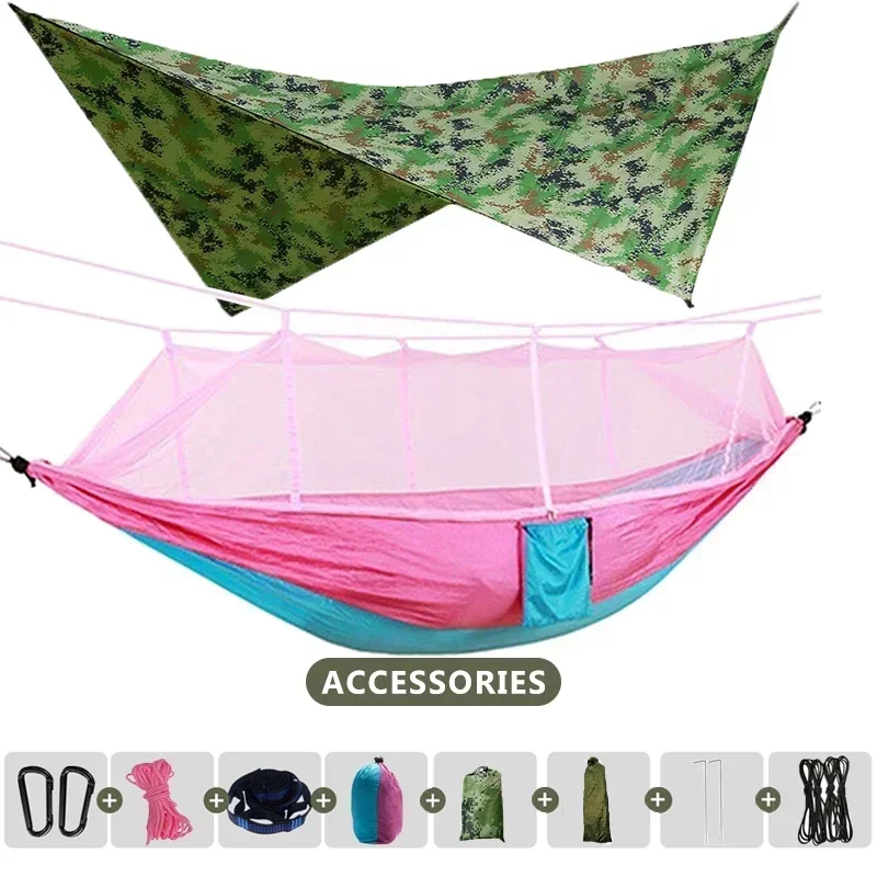 Hamac double 260x140cm, léger , moustiquaire et bache protection – Image 17