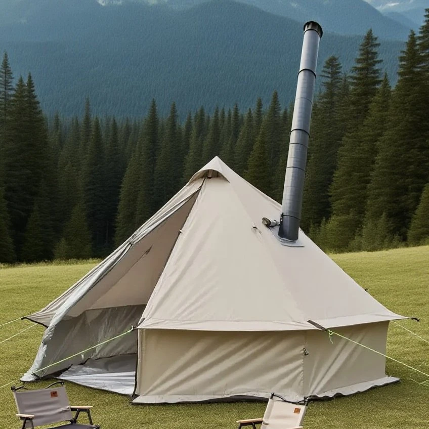 Tente coffre voiture camping avec cheminée pour poêle - 6/8 personnes – Image 6