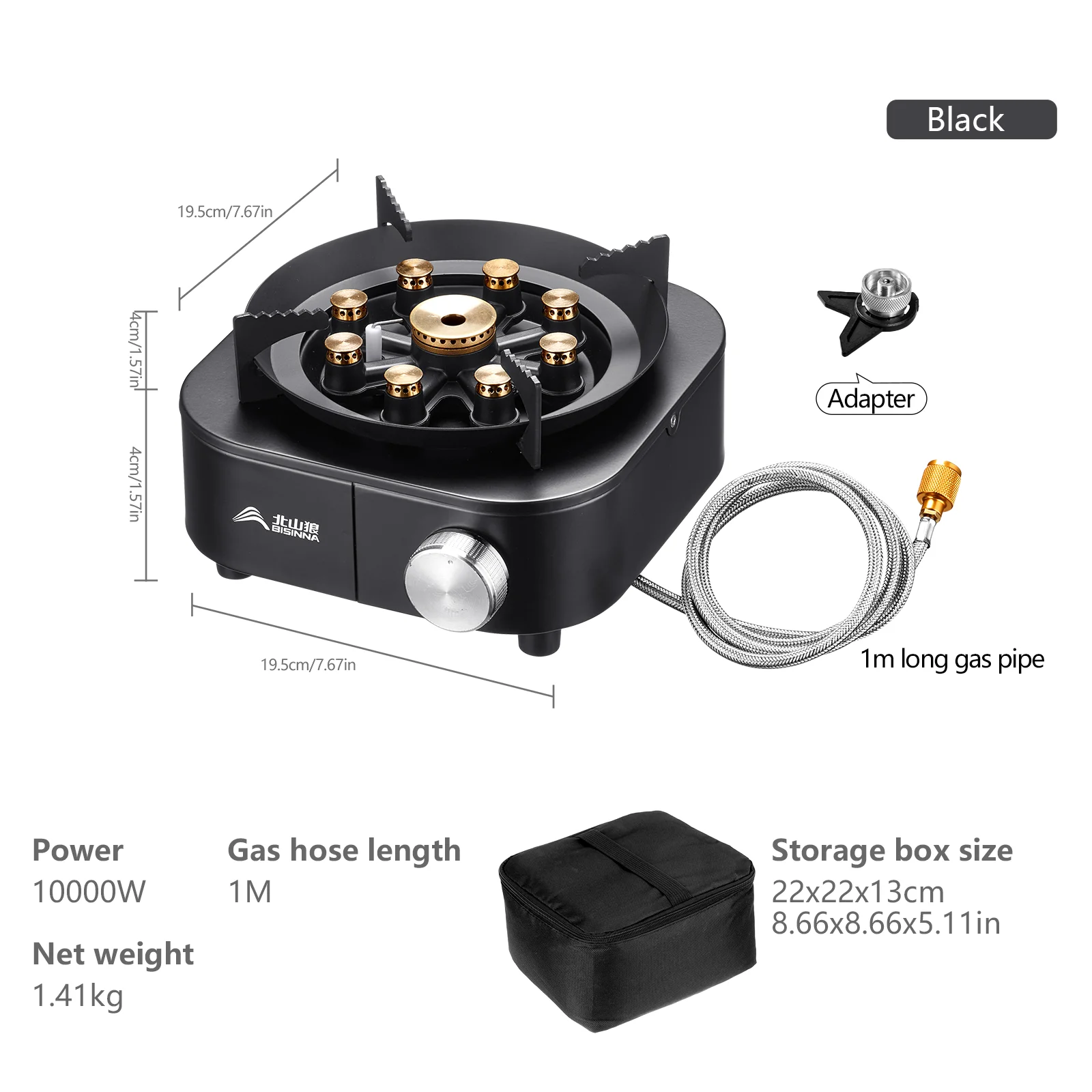 Cuisinière à gaz de Camping Portable 10000W haute puissance de feu brûleur de feu fort – Image 7