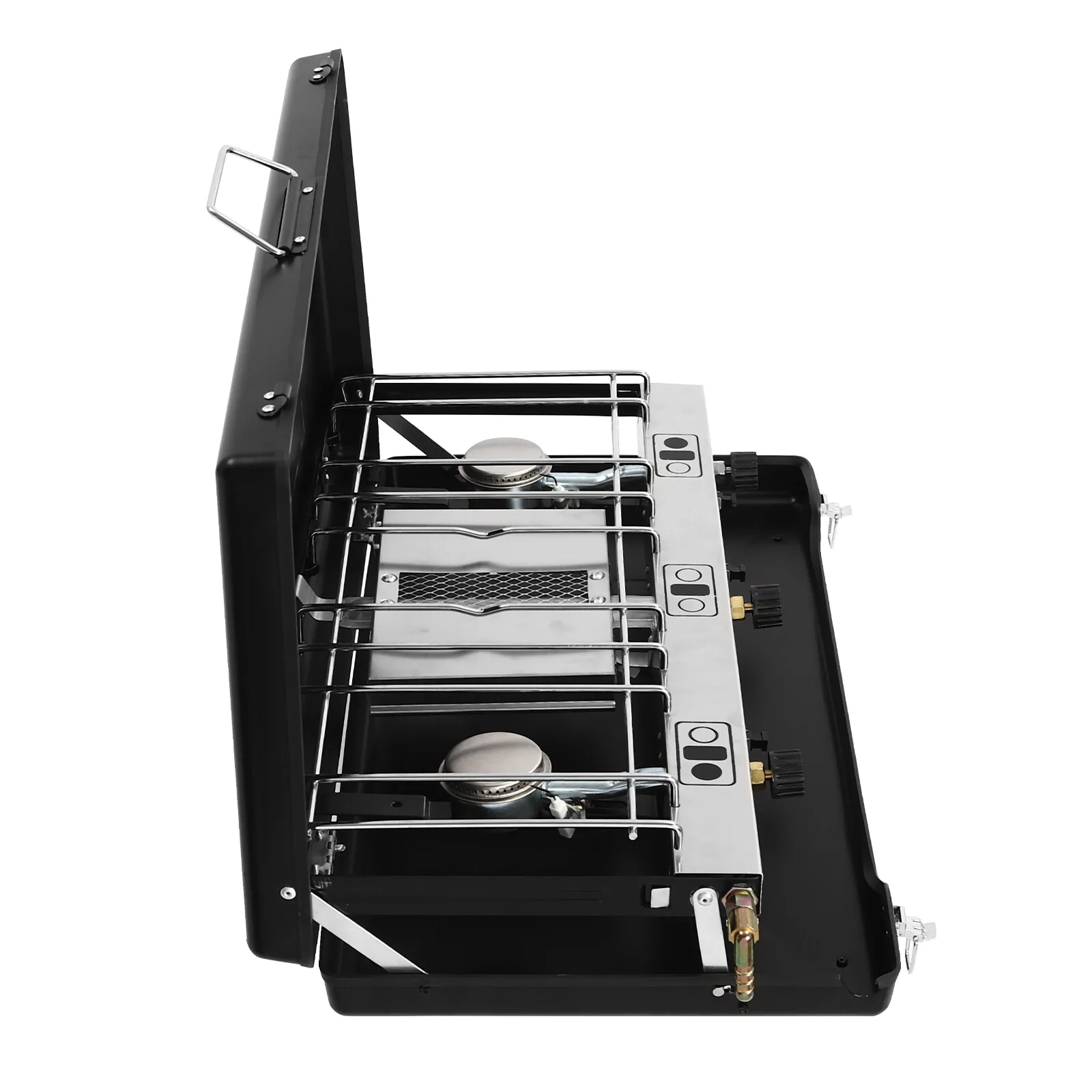 Réchaud gaz port camping, réchaud portable, 3 flammes, réchaud de camping adapté pour le camping, les barbecues, les fêtes, les pique-niques et les randonnées en plein air – Image 4