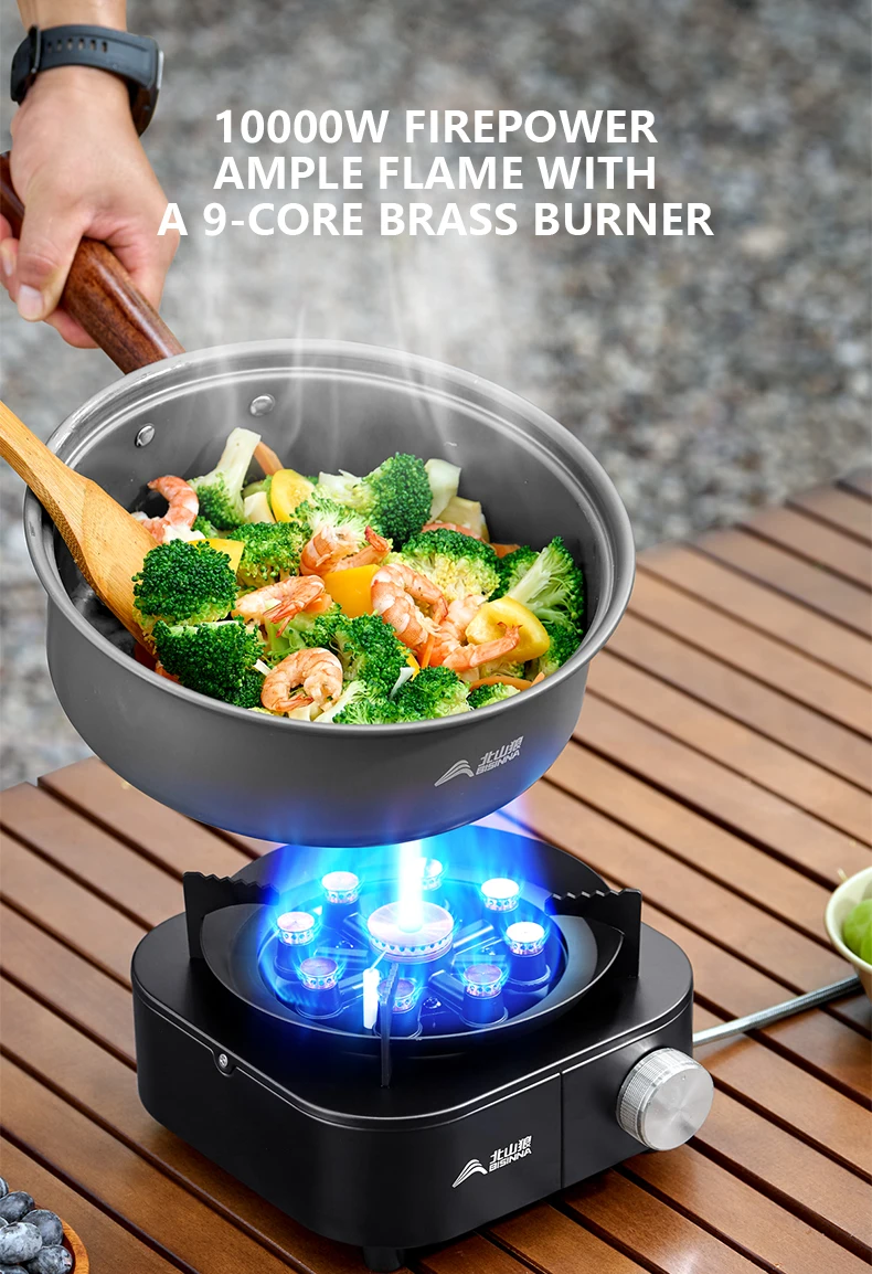 Cuisinière à gaz de Camping Portable 10000W haute puissance de feu brûleur de feu fort – Image 9