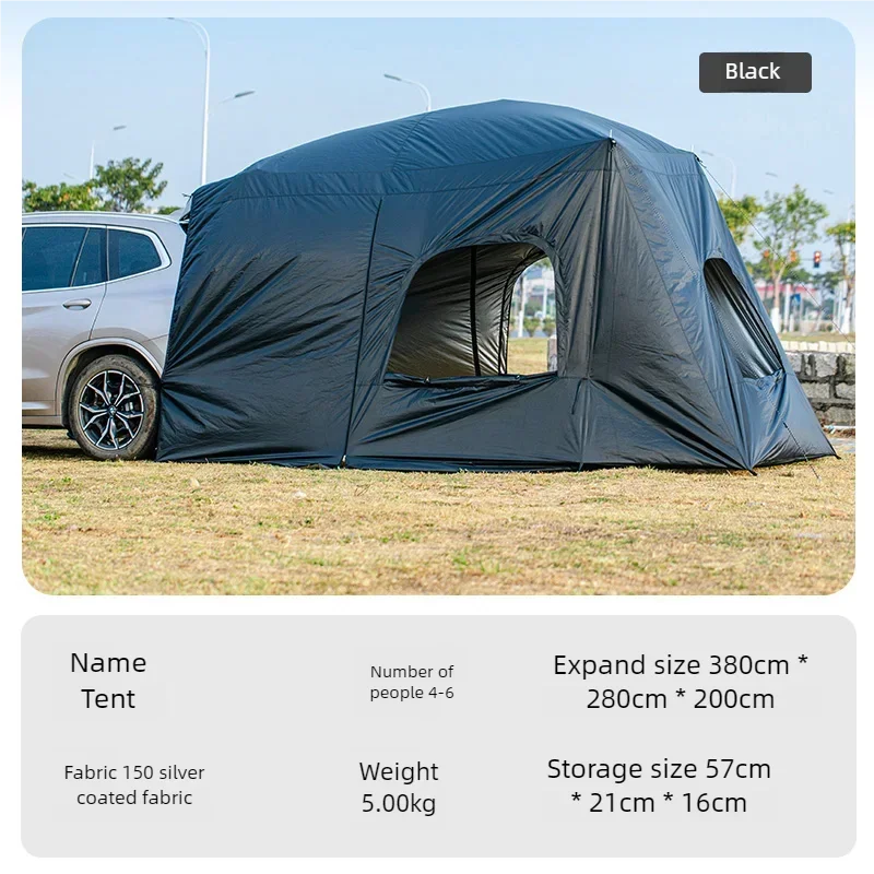 tente de coffre pour vehicule à haylon 5/8 personnes avec auvent – Image 8