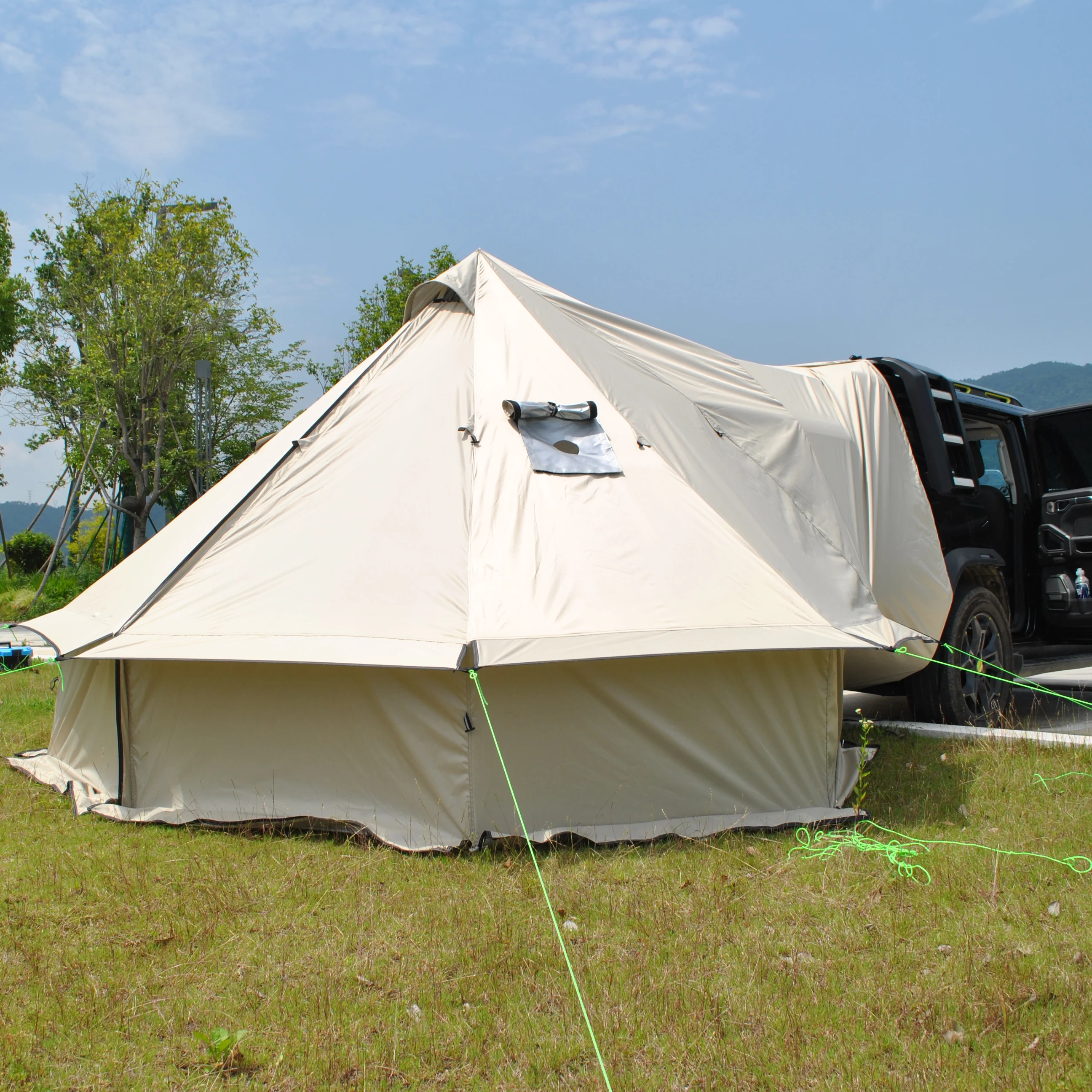 Tente coffre voiture camping avec cheminée pour poêle - 6/8 personnes – Image 10