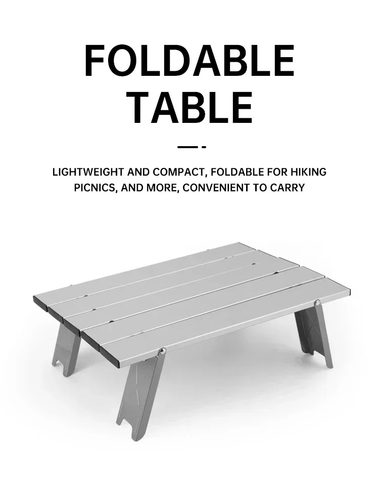 Table de camping ultralégère pliable, mini-table portable en aluminium – Image 16