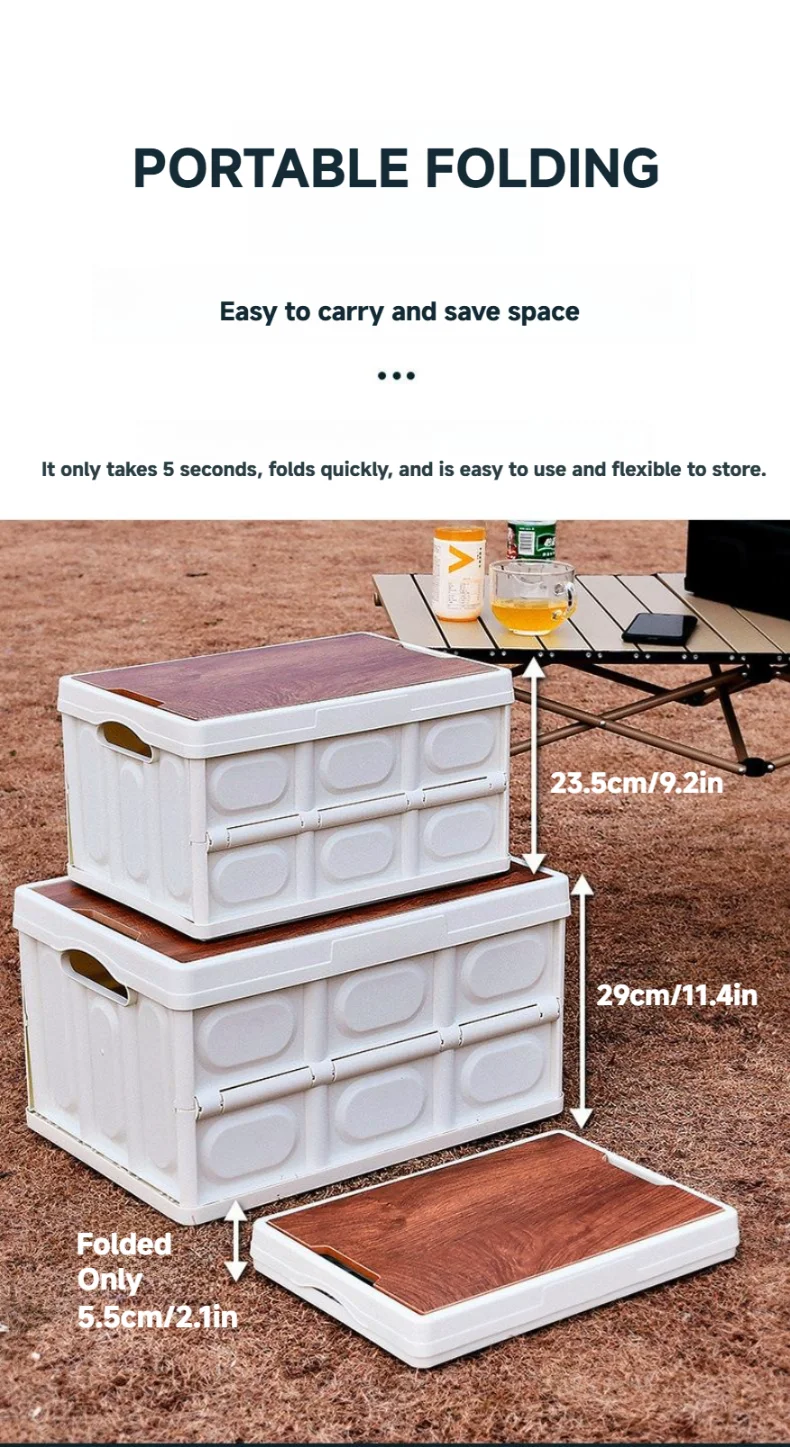 Boîte de rangement pliable 20-30-50L pique-nique – Image 15