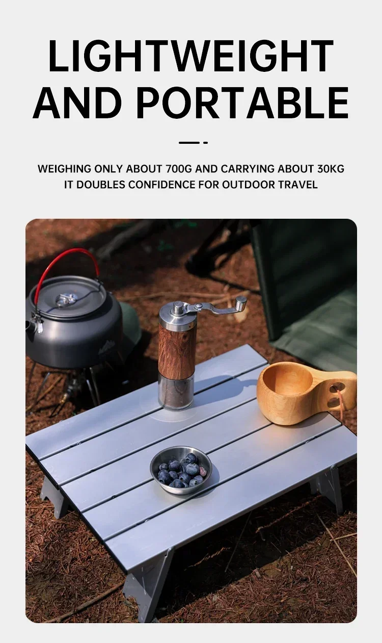 Table de camping ultralégère pliable, mini-table portable en aluminium – Image 17